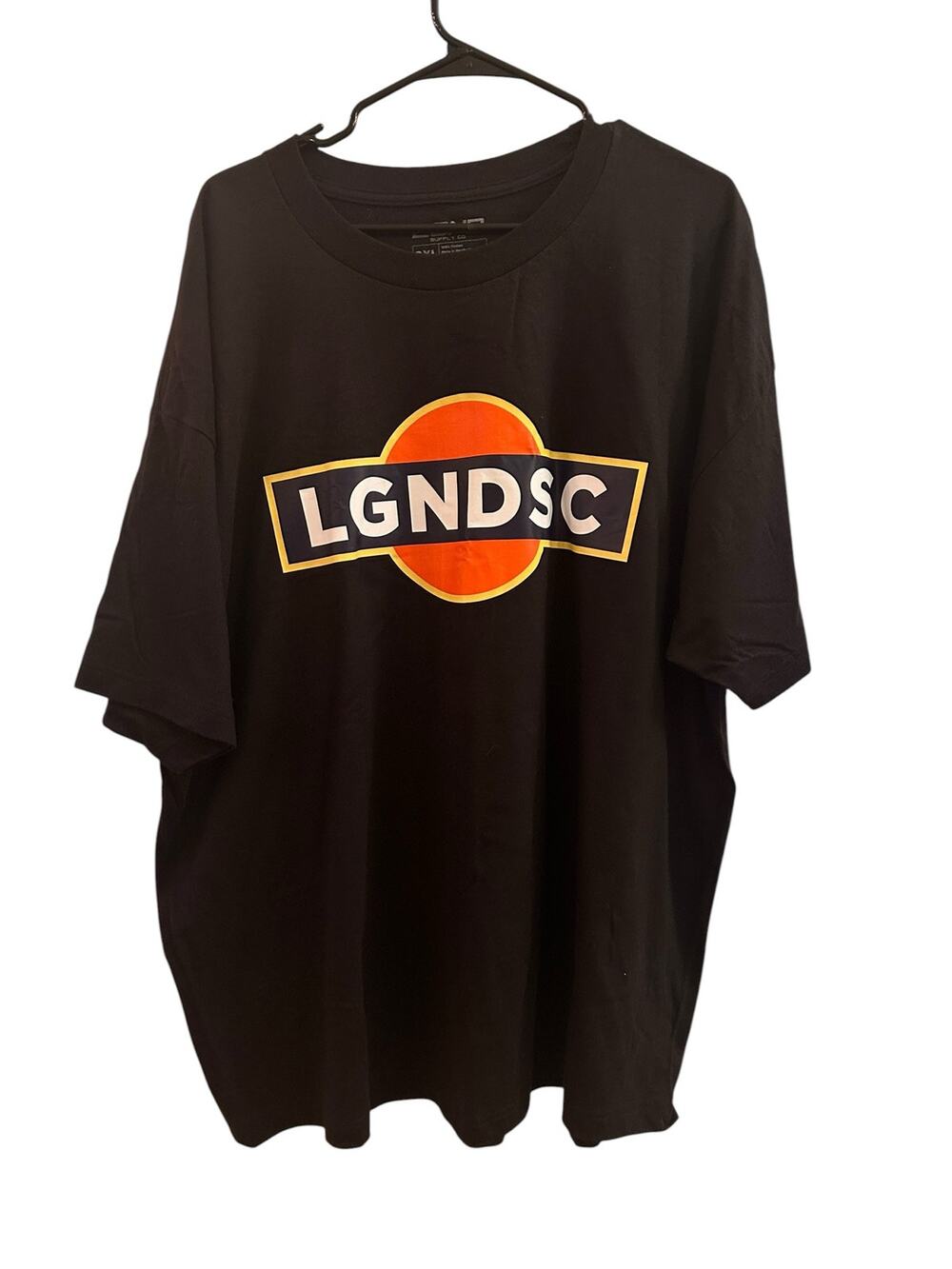 LGND Supply Co. Black Logo Graphic Front Short Sleeve T-Shirt Men Sz 2XL